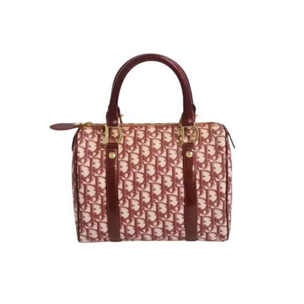 Christian Dior Speedy Boston Trotter Canvas Jacquard Handbag Red